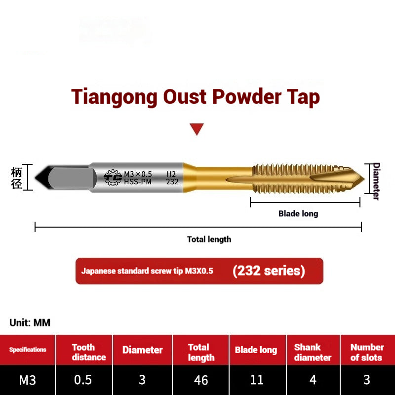 1097-Powder metallurgy machine taps stainless steel special taps straight groove spiral apex screw tip taps taps Shandong Denso Pricision Tools Co.,Ltd.